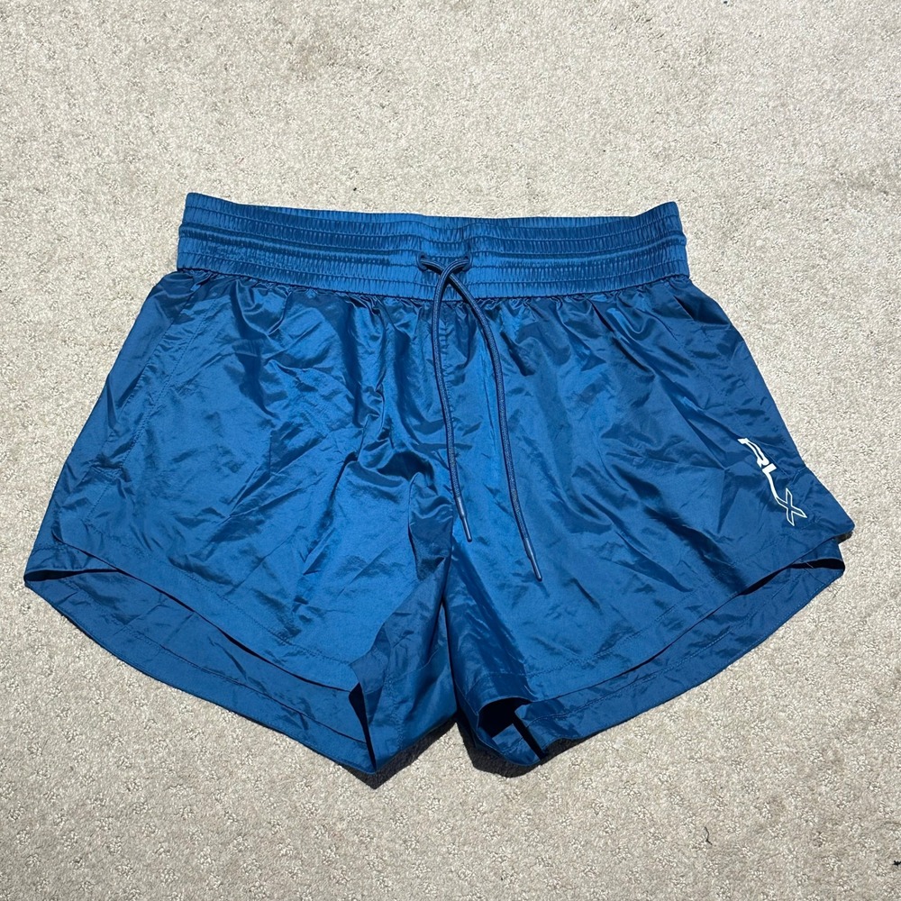 RLX Ralph Lauren Womens Teal Blue Athletic Running Shorts Drawstring L/XL